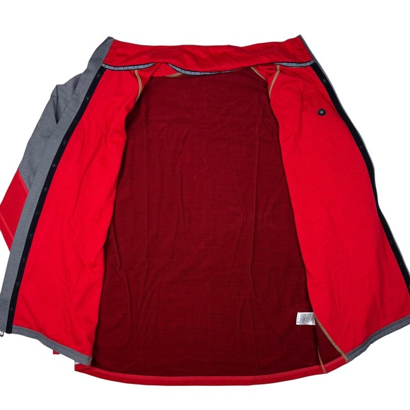 Smartwool PhD Merino Wool Blend Full Zip Jacket Mens Large Gray Red Performance - Picture 13 of 16